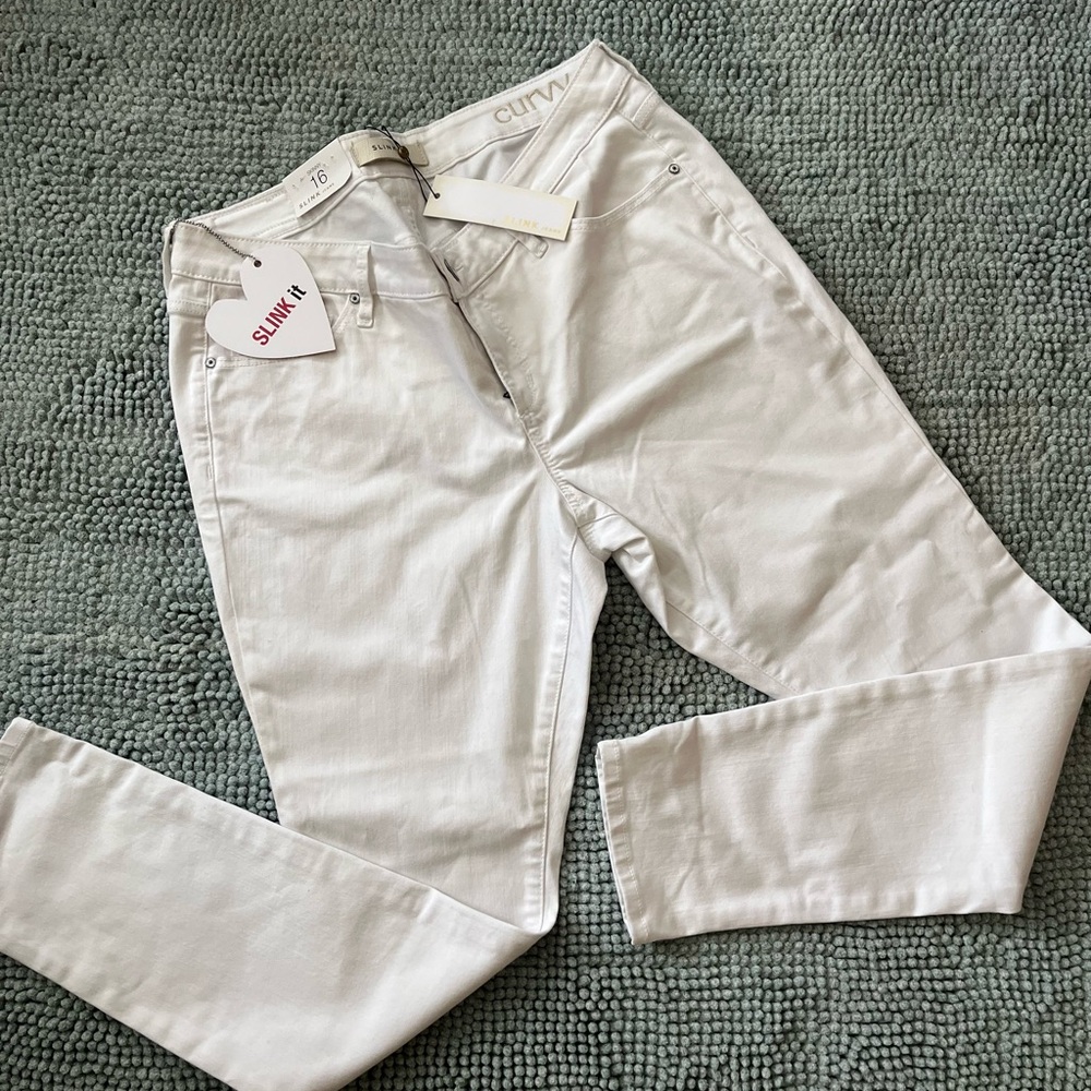SLINK White Jeans NWT, Size 16, Curvy + Skinny ✨